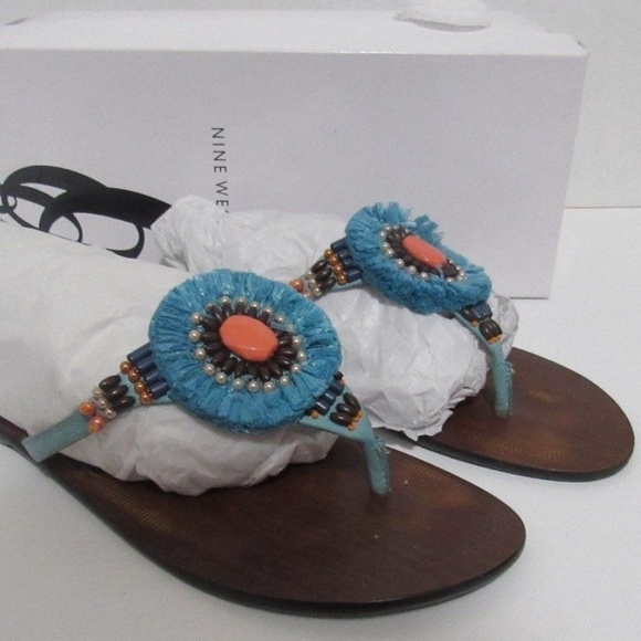 nine west mahogany jelly flat sandal